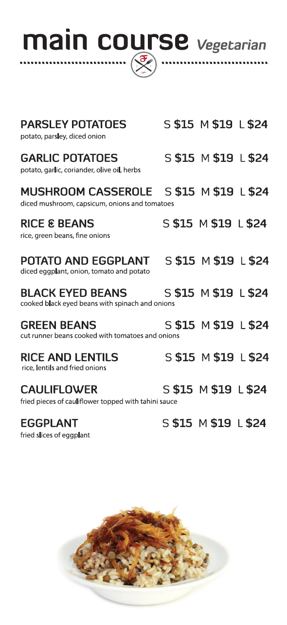 Main Course - Vegetarian continued